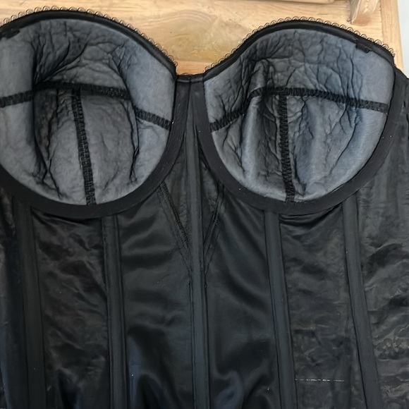 COPY - Dominique “Colette” Strapless Lace Corset Bustier Bridal Longline Bra Bl… - Picture 10 of 11